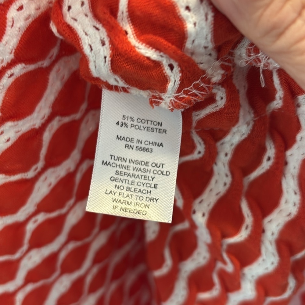 Forcynthia Beachwear Coverup in Orange and White Size Large - Picture 6 of 6